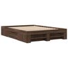 vidaXL Estructura de cama sin colch&oacute;n madera marr&oacute;n roble 140x190 cm