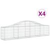 vidaXL Cestas de gaviones 4 uds forma de arco hierro 200x30x40/60 cm