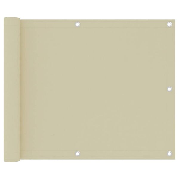 vidaXL Toldo para balc&oacute;n tela oxford crema 75x500 cm