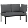 vidaXL Banco de jard&iacute;n con cojines aluminio negro