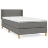 vidaXL Cama box spring con colch&oacute;n tela gris oscuro 90x190 cm