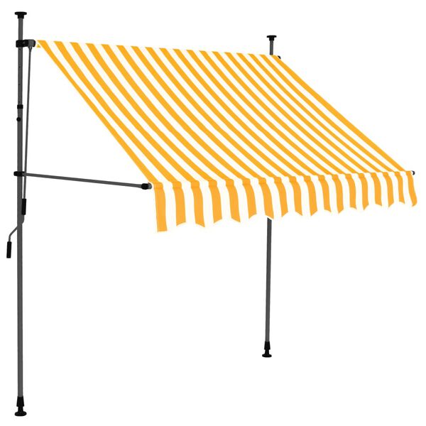 vidaXL Toldo manual retr&aacute;ctil con LED blanco y naranja 100 cm