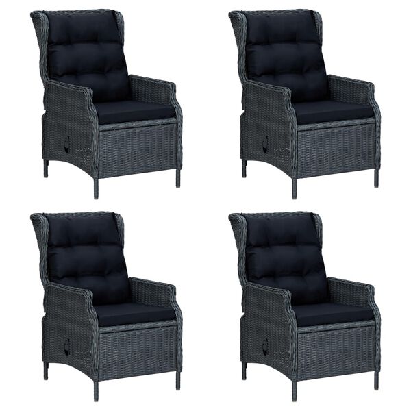 vidaXL Juego de comedor para jard&iacute;n de 5 piezas gris oscuro