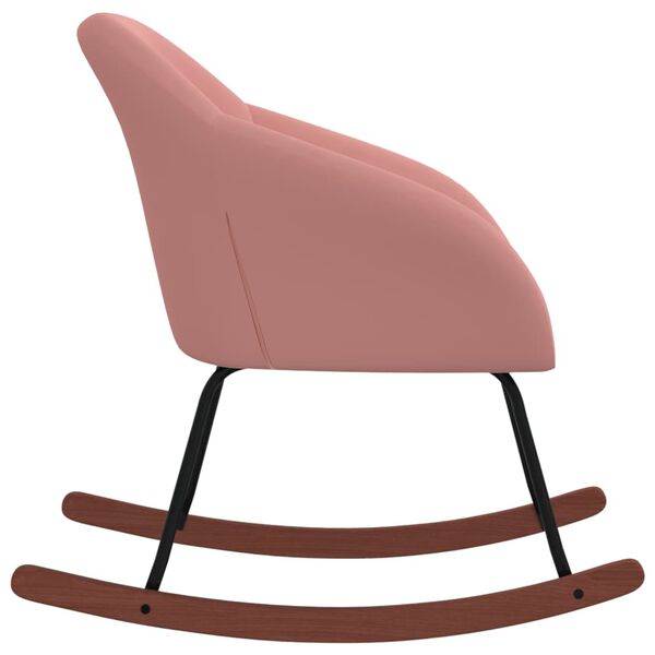 vidaXL Silla mecedora de tela rosa