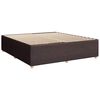 vidaXL Cama box spring con colch&oacute;n tela marr&oacute;n oscuro 200x200 cm