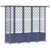 vidaXL Cama elevada con trellis y techo Gris 202 x 40 x 136 cm PP