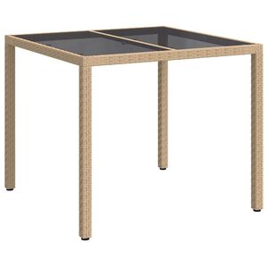 vidaXL Mesa de Jard&iacute;n Beige 90 x 90 x 75 cm rat&aacute;n sint&eacute;tico