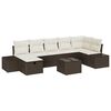 vidaXL Conjunto de sof&aacute; de jard&iacute;n 8 pcs Marr&oacute;n rat&aacute;n sint&eacute;tico