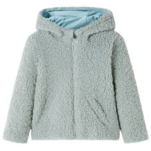 Chaqueta infantil con capucha pelo sintético borreguito verde menta 128