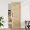 vidaXL Puerta Corredera Marr&oacute;n 83 x 232 cm Madera de pino macizo