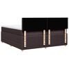 vidaXL Cama box spring con colch&oacute;n tela marr&oacute;n oscuro 200x200 cm
