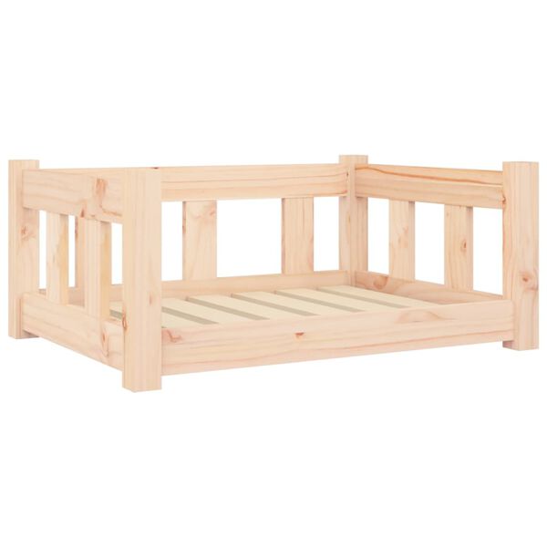 vidaXL Cama para perros madera maciza de pino 65,5x50,5x28 cm