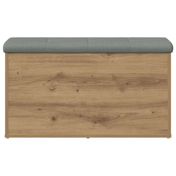 vidaXL Banco de almacenaje roble artesanal 82x42x45 cm madera de ingenier&iacute;a