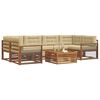 vidaXL Conjunto de sof&aacute;s de exterior con coj&iacute;n 8 pcs Natural y Beige