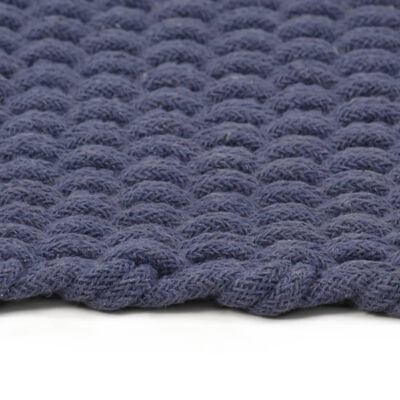 vidaXL Alfombra rectangular algodón azul marino 120x180 cm