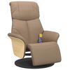vidaXL Sill&oacute;n reclinable masaje reposapi&eacute;s cuero sint&eacute;tico capuchino
