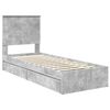 vidaXL Cama con almacenamiento con cabecera Gris Concreto 75 x 190 cm