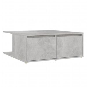 vidaXL Mesa de centro madera contrachapada gris hormig&oacute;n 80x80x31 cm
