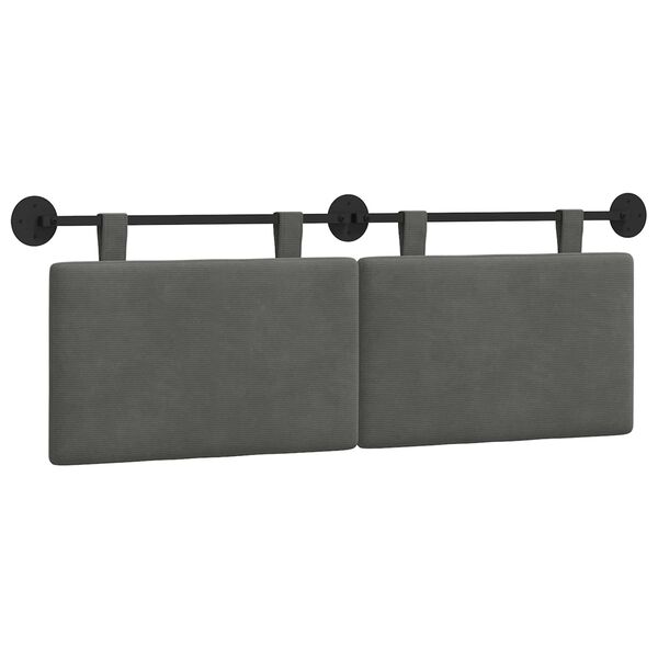 vidaXL Cabecera Colgante Liso Gris oscuro 150 x 55 x 5 cm Tela de Pana