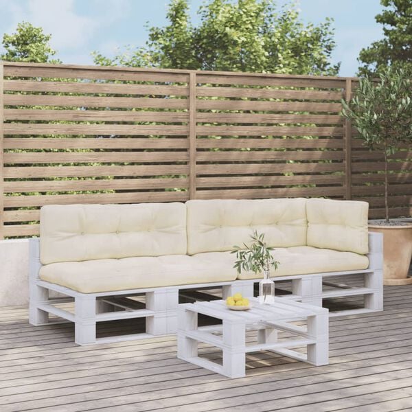 vidaXL Cojines para sof&aacute; de palets 5 unidades tela crema