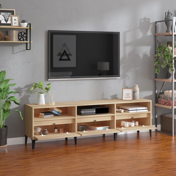 vidaXL Mueble de TV madera contrachapada roble Sonoma 150x30x44,5 cm