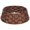 vidaXL Collar para &aacute;rbol de Navidad Redondo Madera Marr&oacute;n