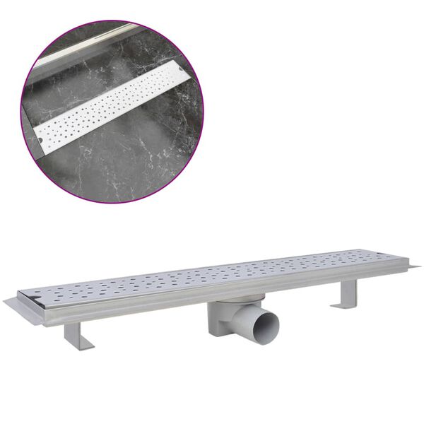 vidaXL Desag&uuml;e de ducha lineal burbuja acero inoxidable 630x140 mm