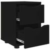 vidaXL Mesa de Noche Negro 30,5 x 30 x 43 cm Madera contrachapada