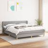 vidaXL Cama box spring con colch&oacute;n tela gris claro 180x200 cm