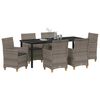vidaXL Conjunto de Comedor de Jard&iacute;n 7 pcs Gris rat&aacute;n sint&eacute;tico