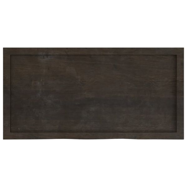 vidaXL Tablero mesa madera roble tratada marrón oscuro 100x50x(2-4) cm