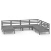 vidaXL Juego de muebles de jard&iacute;n 7 piezas madera maciza de pino gris
