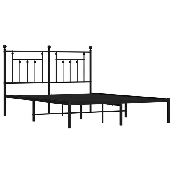 vidaXL Estructura cama sin colchón con cabecero metal negro 140x190 cm