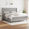 vidaXL Cama box spring con colch&oacute;n tela gris claro 180x200 cm