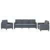vidaXL Juego de sof&aacute;s 3 piezas terciopelo gris oscuro