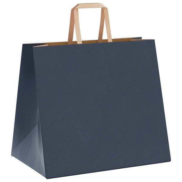 vidaXL Bolsas de papel con asas 250 uds azul 32x22x28 cm