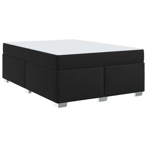 vidaXL Estructura de cama con colch&oacute;n Negro 160 x 200 cm tela