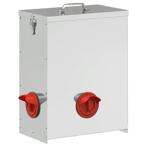 vidaXL Comedero para pollos Plateado 32,5 x 20,5 x 43 cm