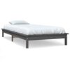 vidaXL Estructura de cama madera maciza de pino gris 90x200 cm