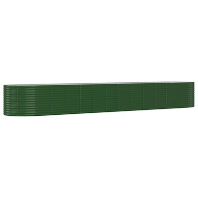 vidaXL Jardinera de acero recubrimiento en polvo verde 554x100x68 cm
