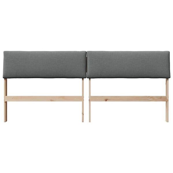 vidaXL Cabecero tapizado Gris oscuro 180 cm Madera de pino macizo