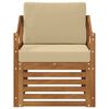 vidaXL Conjunto de sof&aacute;s de exterior con coj&iacute;n Natural 67 x 63 x 73 cm