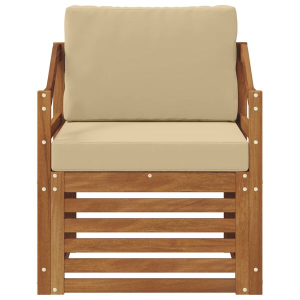 vidaXL Conjunto de sof&aacute;s de exterior con coj&iacute;n Natural 67 x 63 x 73 cm