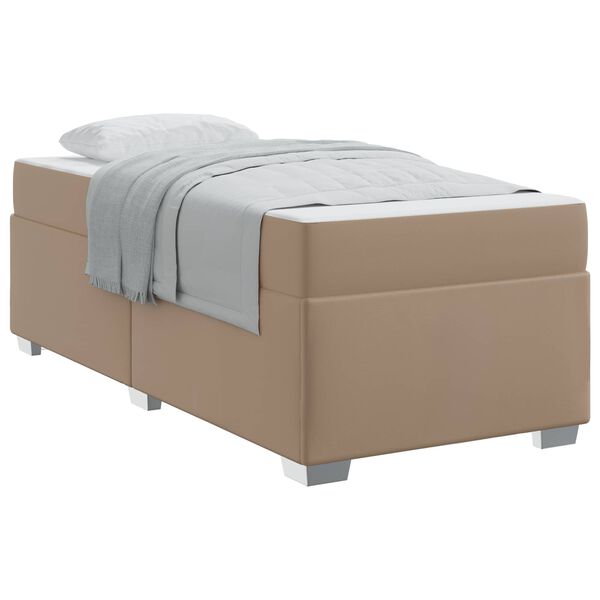 vidaXL Estructura de cama con colch&oacute;n Capuchino 90 x 200 cm tela