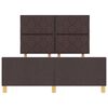 vidaXL Estructura de cama con cabecera Marr&oacute;n oscuro 160 x 200 cm tela