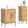 vidaXL Juego de muebles de ba&ntilde;o con caj&oacute;n FLORO 2 pcs Marr&oacute;n cera