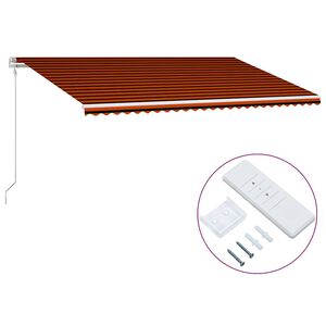 vidaXL Toldo autom&aacute;tico retr&aacute;ctil naranja y marr&oacute;n 600x300 cm