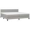 vidaXL Cama box spring con colch&oacute;n tela gris claro 200x200 cm