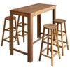 vidaXL Set mesa de bar y taburetes 5 piezas de madera de acacia maciza