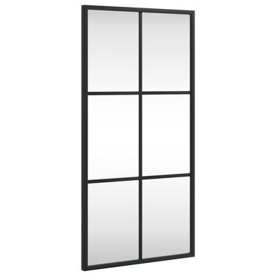vidaXL Espejo de pared rectangular de hierro negro 30x60 cm